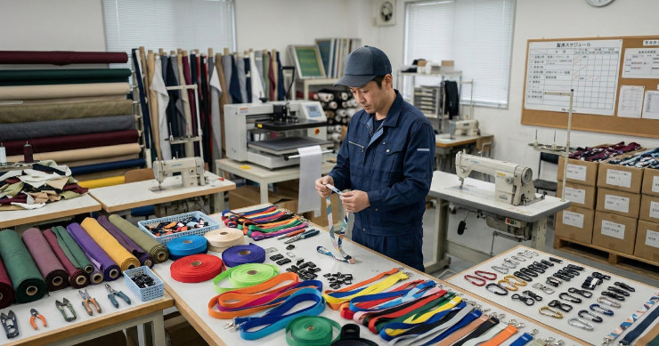 名入れストラップの印刷工程イメージ