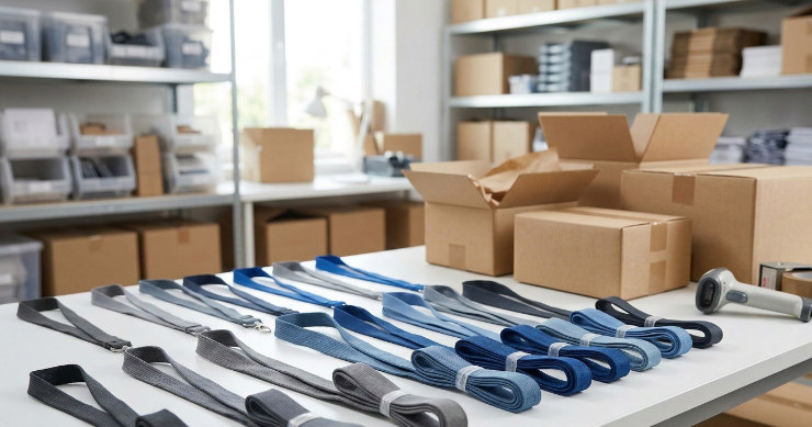 無地ストラップをまとめて準備するイメージ