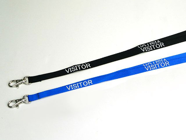 ■既製名入れ平織ネックストラップ（VISITOR）12mm